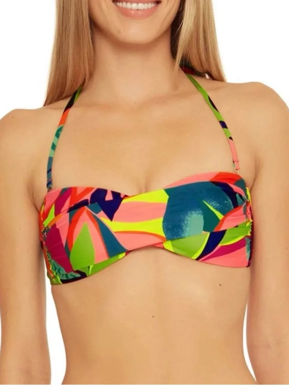 Trina Turk Rainforest Twist Bandeau Bikini Top | Size 4 | NEW | Removable straps - Picture 1 of 10